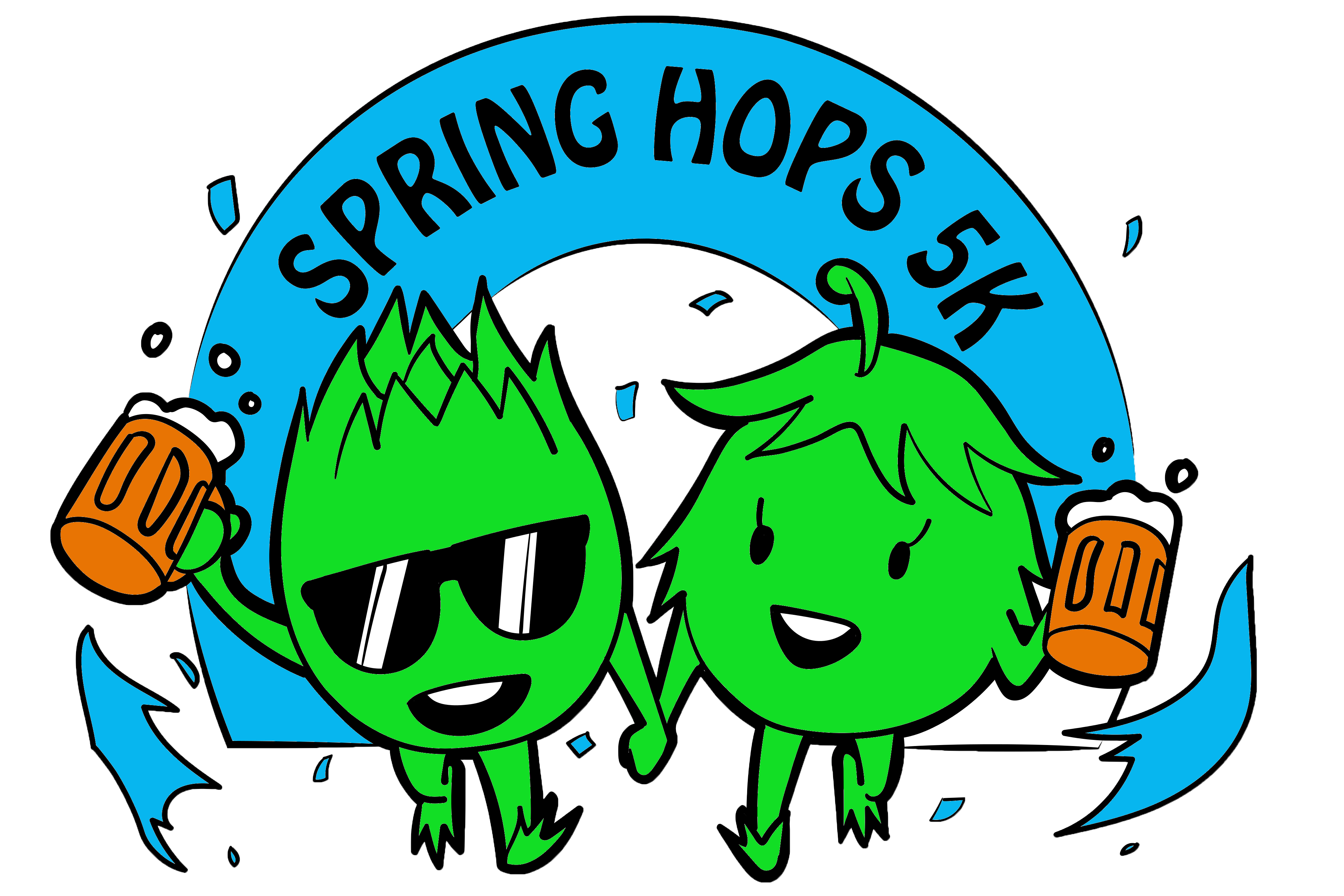 spring hops 5k logo