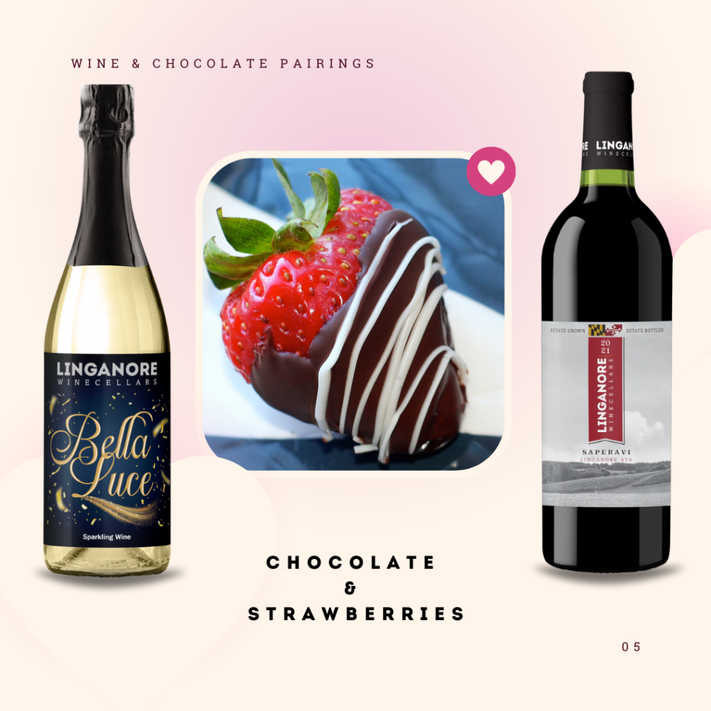 wine and chocolate starwberries