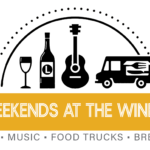 weekends at the winery graphic with gold banner