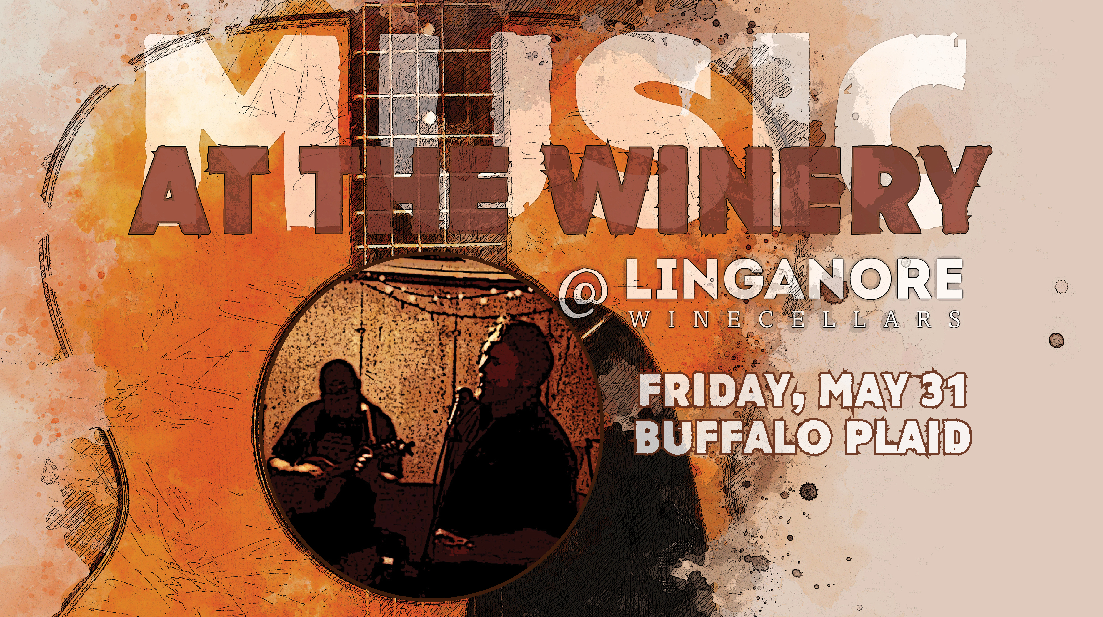 music at the winery with buffalo plaid