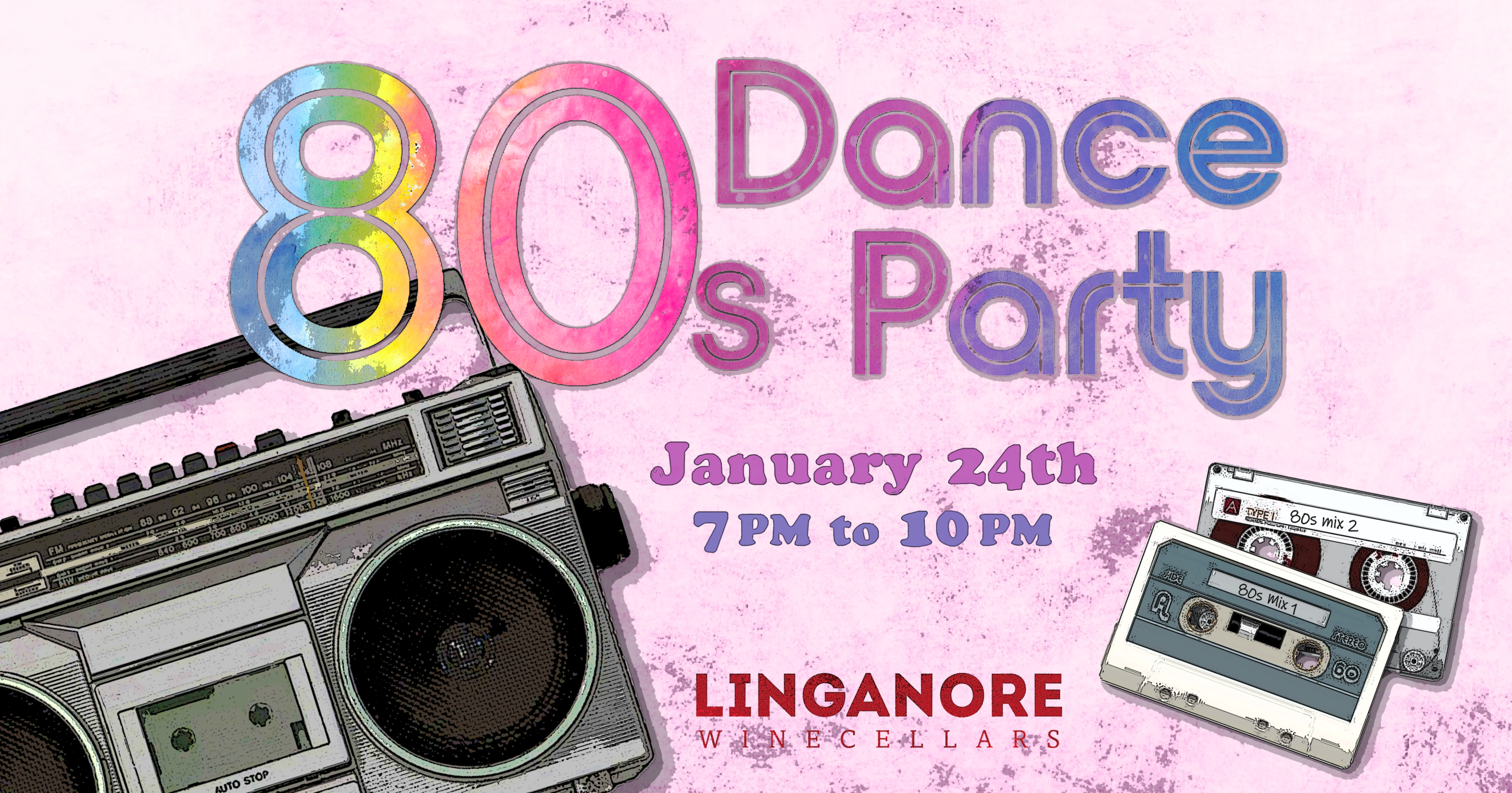 80s dance party announcement