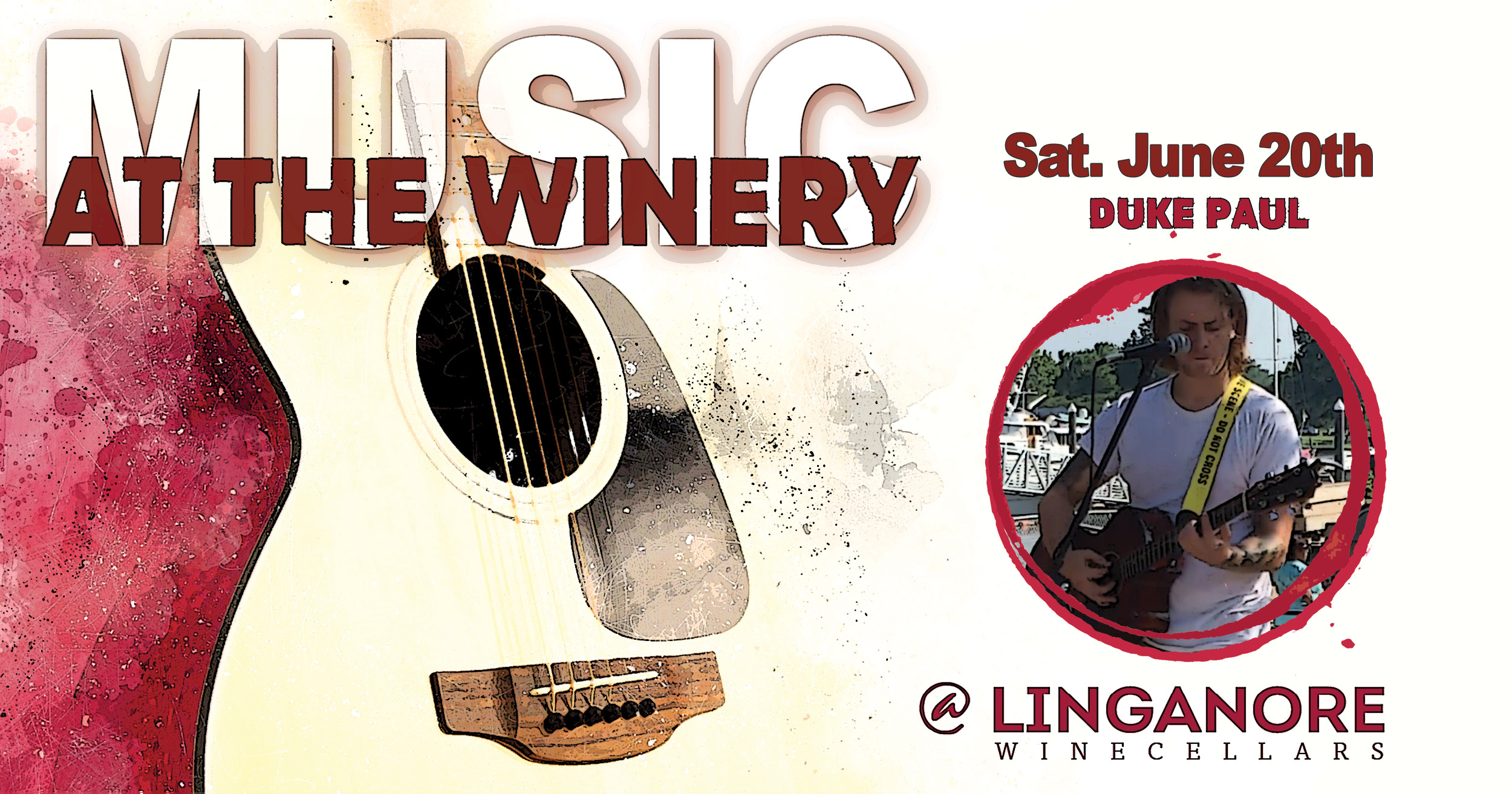 duke paul performing at linganore winecellars announcement
