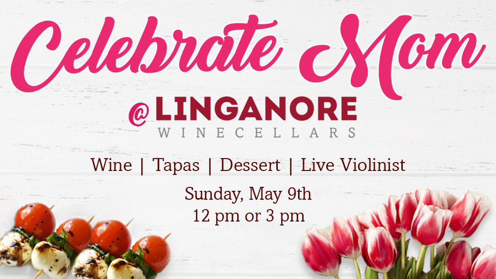 mother's day announcement with roses and tapas