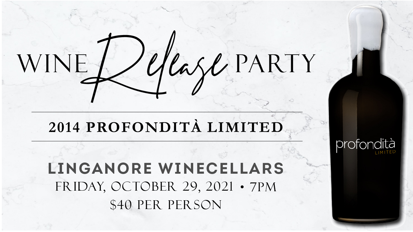 profondita wine release party banner