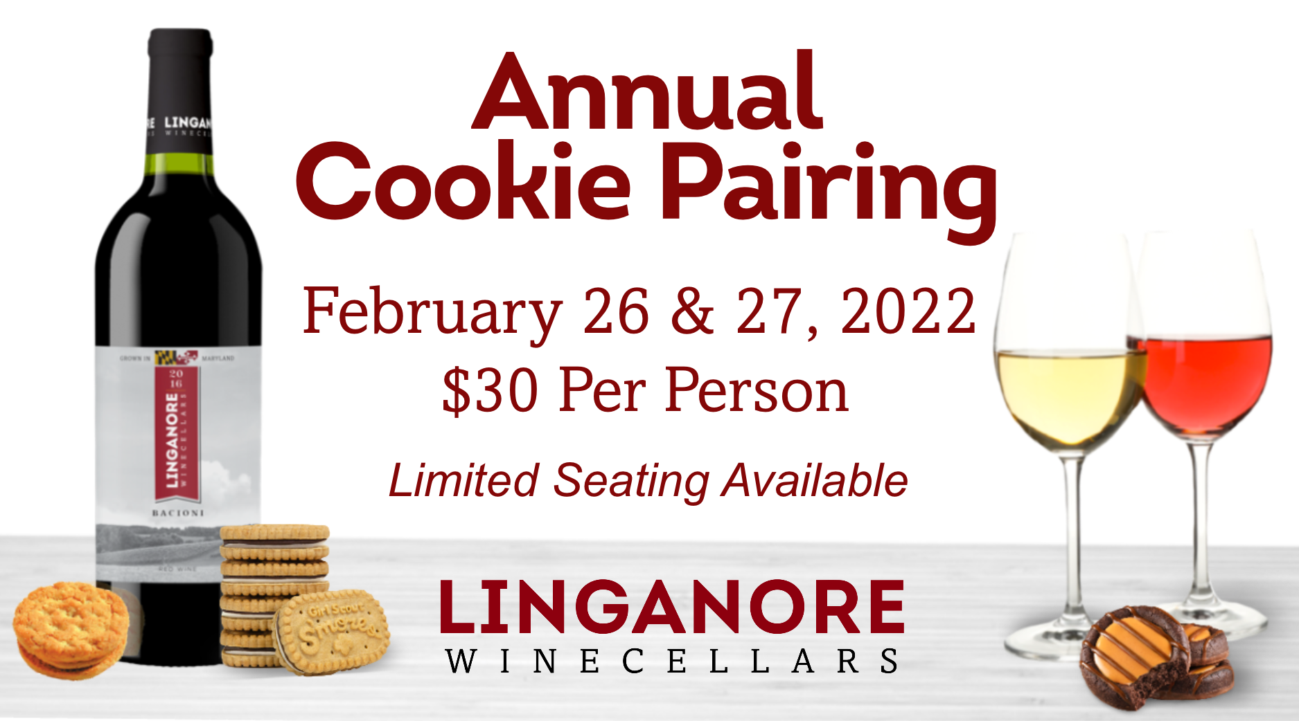 cookies being paired with glasses of wine
