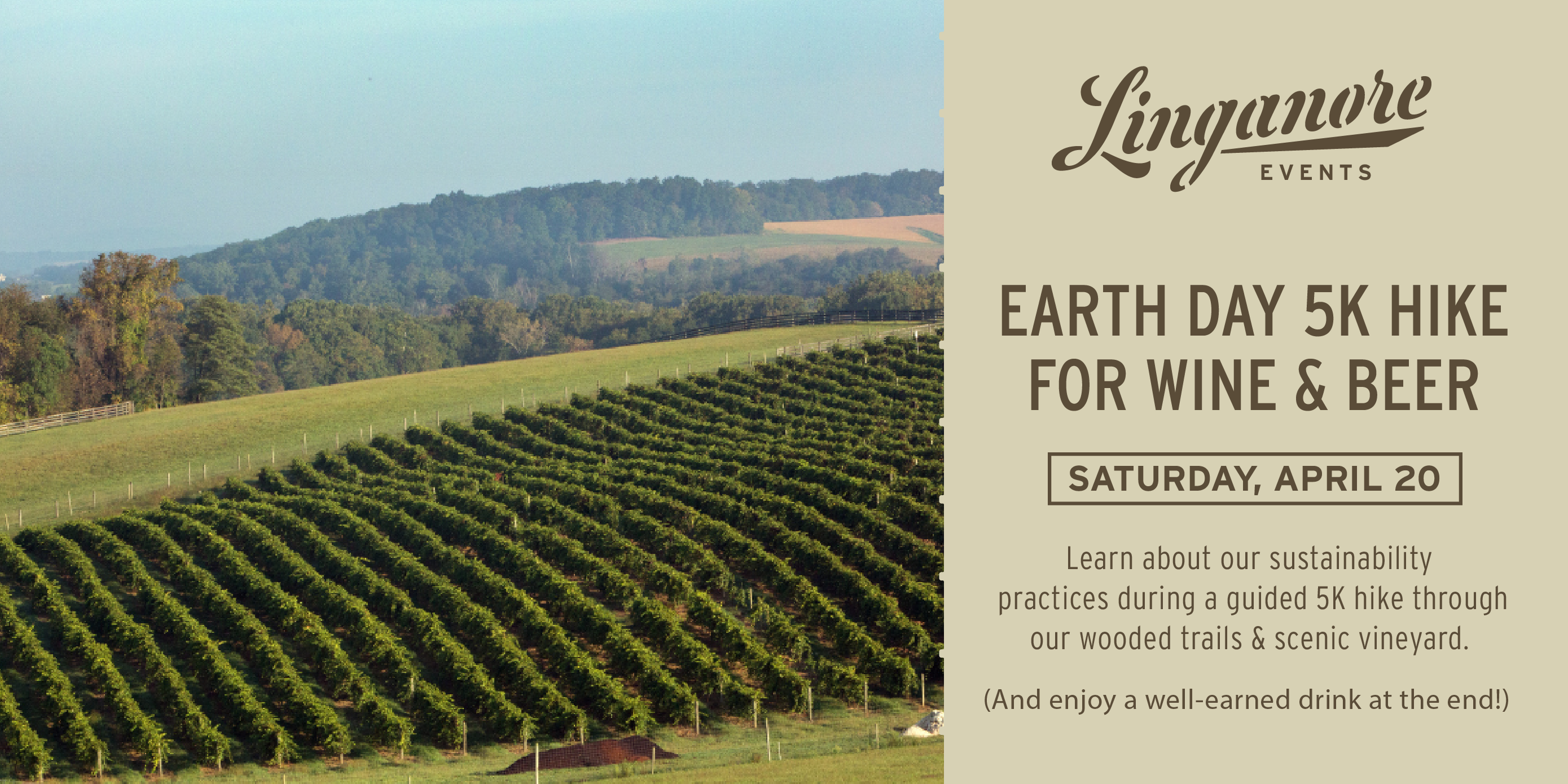 earth day hike 5k linganore wines